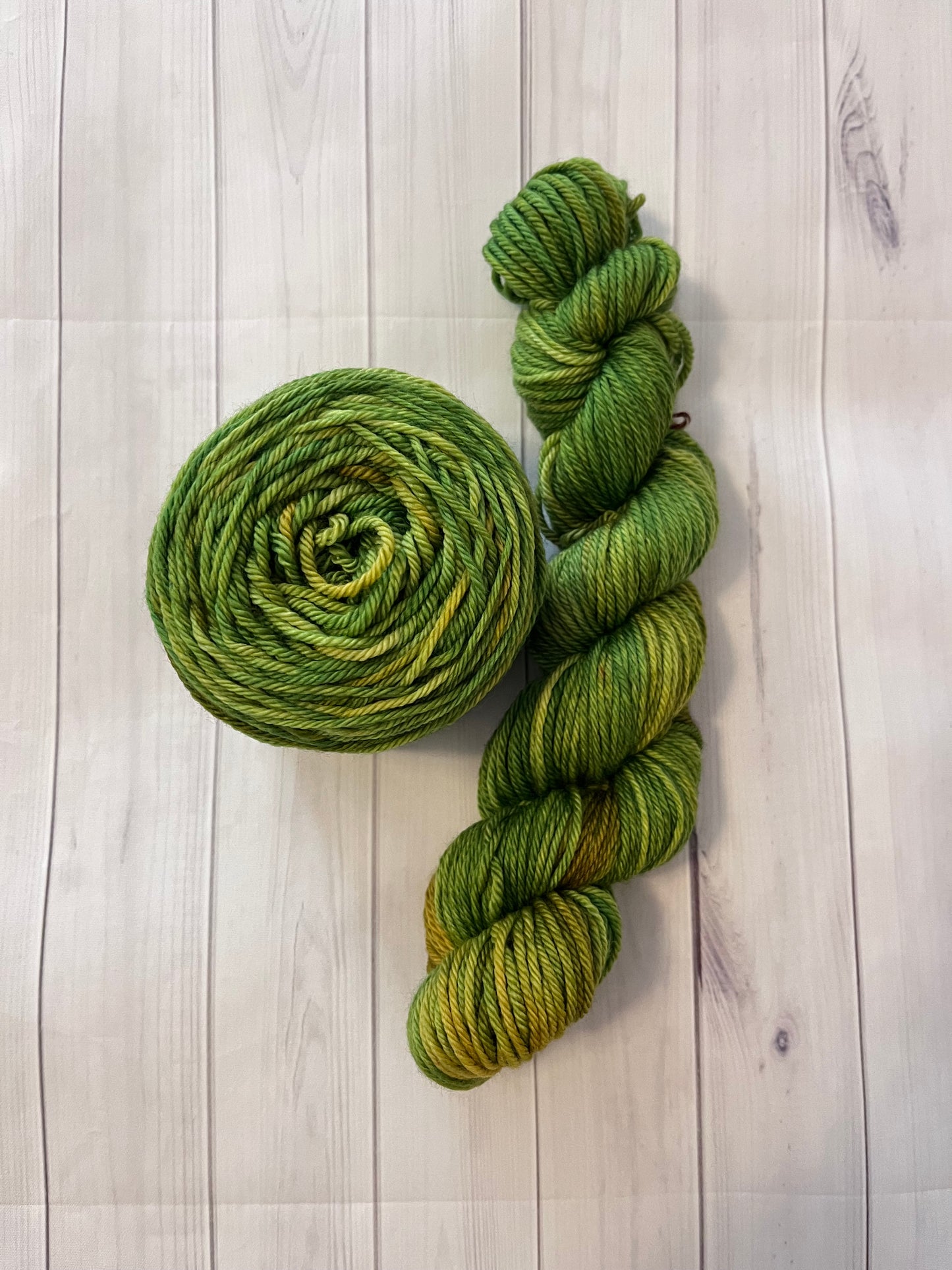 Hand Dyed 100% Superwash Merino Yarn - Goulish Green - Sport, DK, Worsted