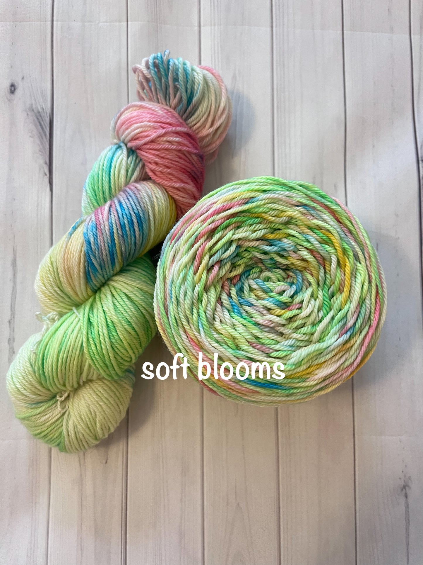 Hand Dyed 100% Superwash Merino Yarn - Soft Blooms - Sport, DK, Worsted