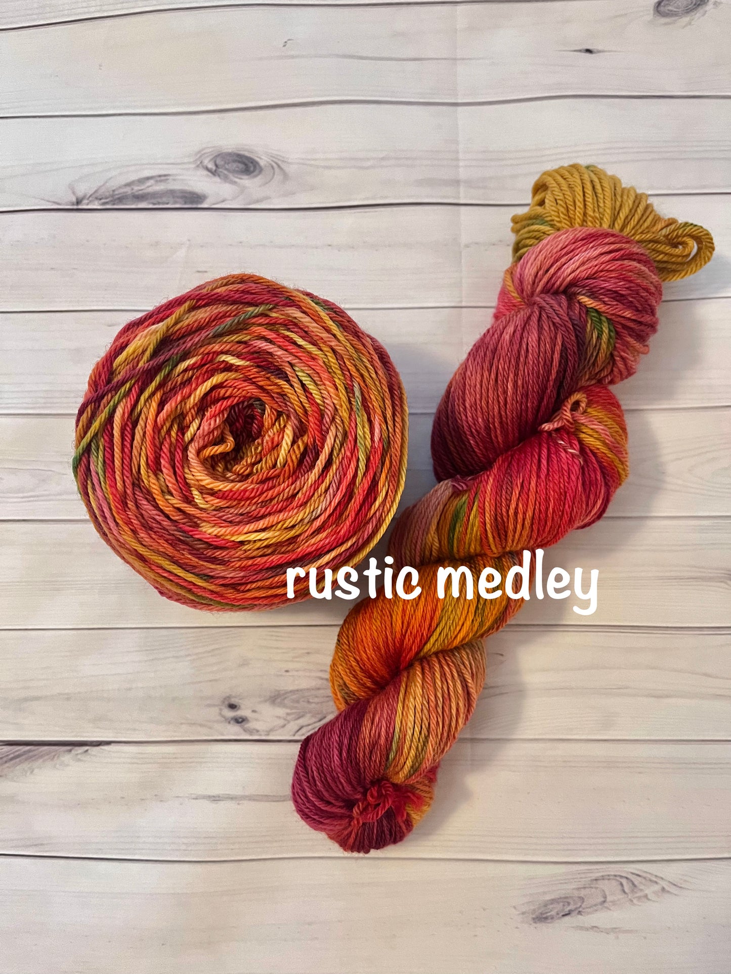 Hand Dyed 100% Superwash Merino Yarn - Rustic Medley - Sport, DK, Worsted