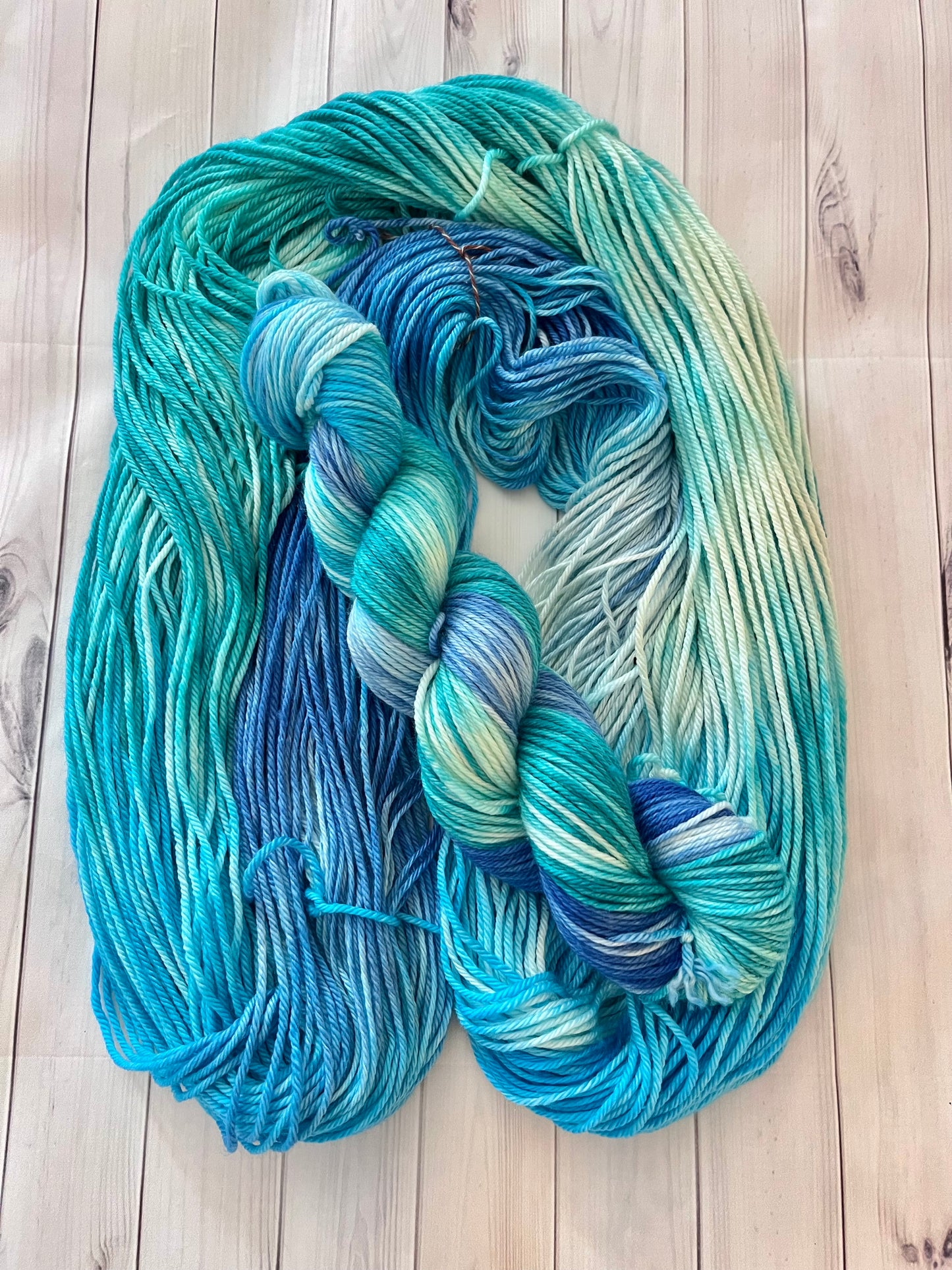 Hand Dyed 100% Superwash Merino Yarn - Sea Glass - Sport, DK, Worsted
