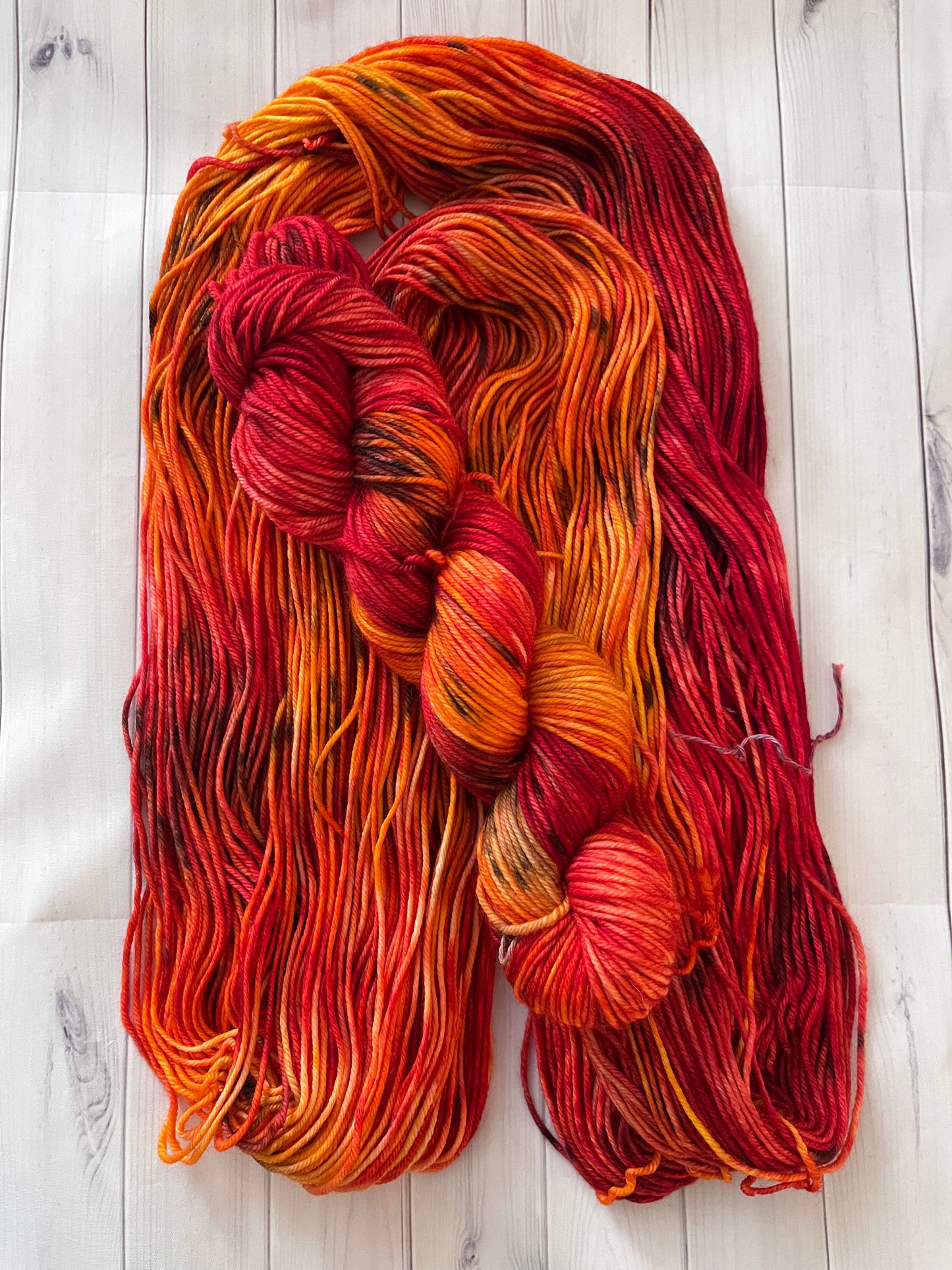 Hand Dyed 100% Superwash Merino Yarn - Phoenix Flame - Sport, DK, Worsted
