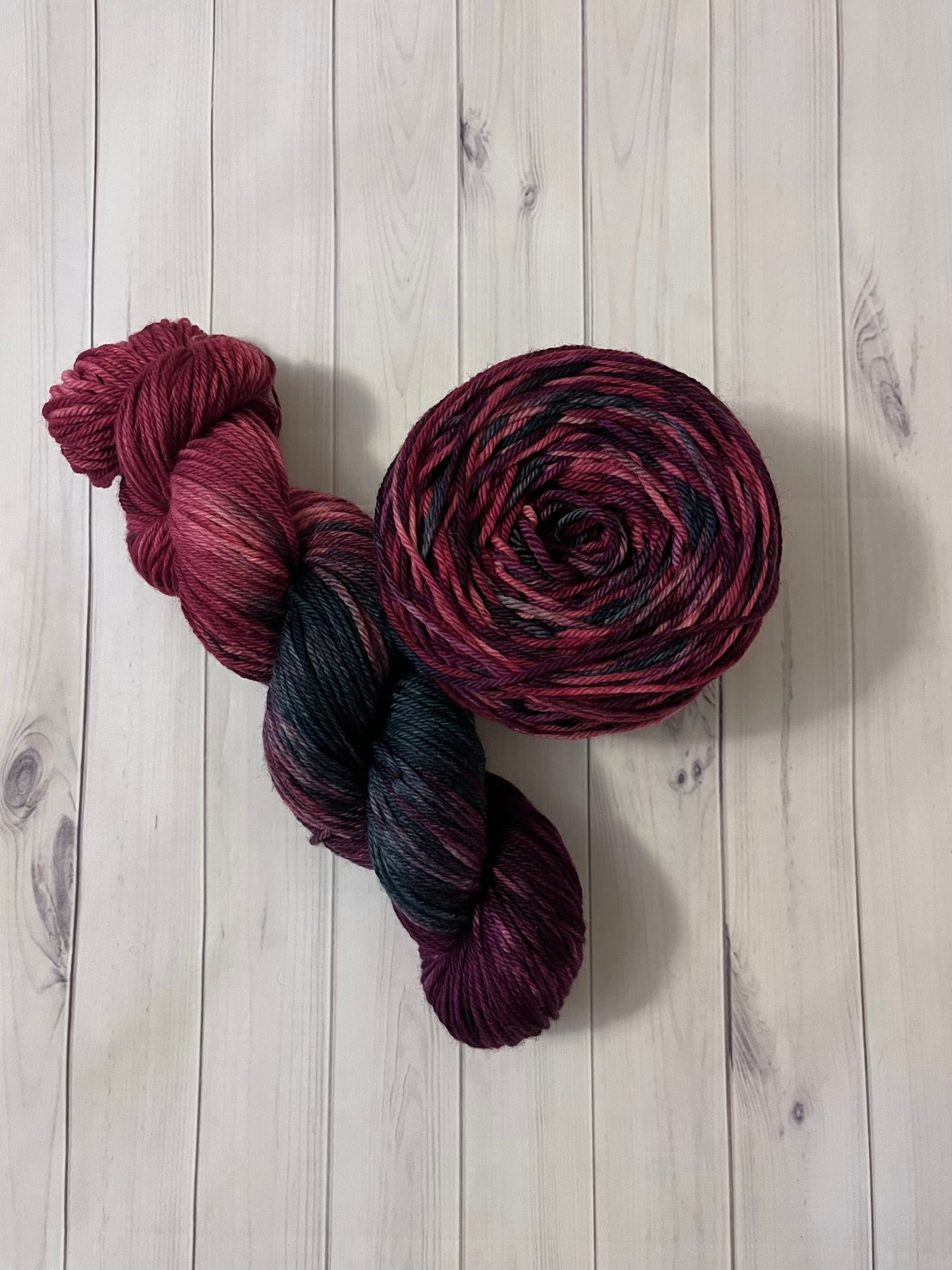 Hand Dyed 100% Superwash Merino Yarn - Midnight Woods- Sport, DK, Worsted