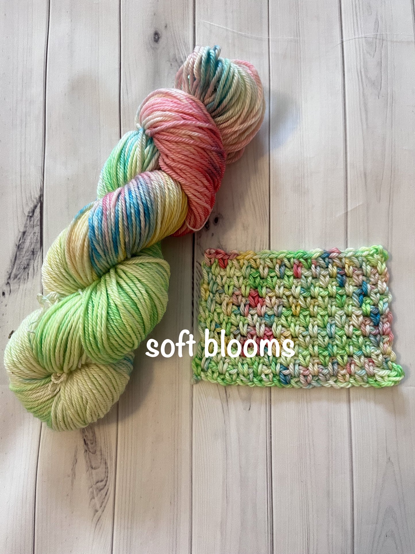 Hand Dyed 100% Superwash Merino Yarn - Soft Blooms - Sport, DK, Worsted