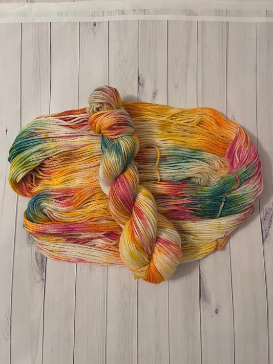 Hand Dyed 100% Superwash Merino Yarn - Spring Blossom - Sport, DK, Worsted