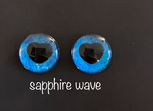 Hand Painted HEART CENTERED Holographic Glitter Sinker Safety Eyes for Crochet Amigurumi Toys 16mm-30mm