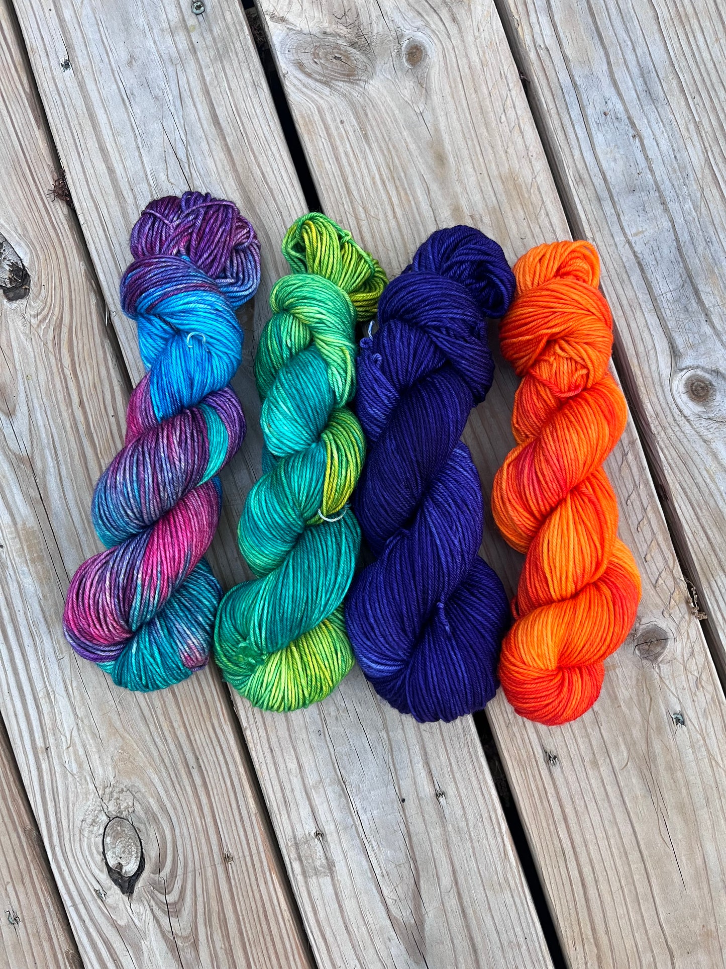 Hand Dyed 100% Superwash Merino Yarn - Sport, DK, Worsted