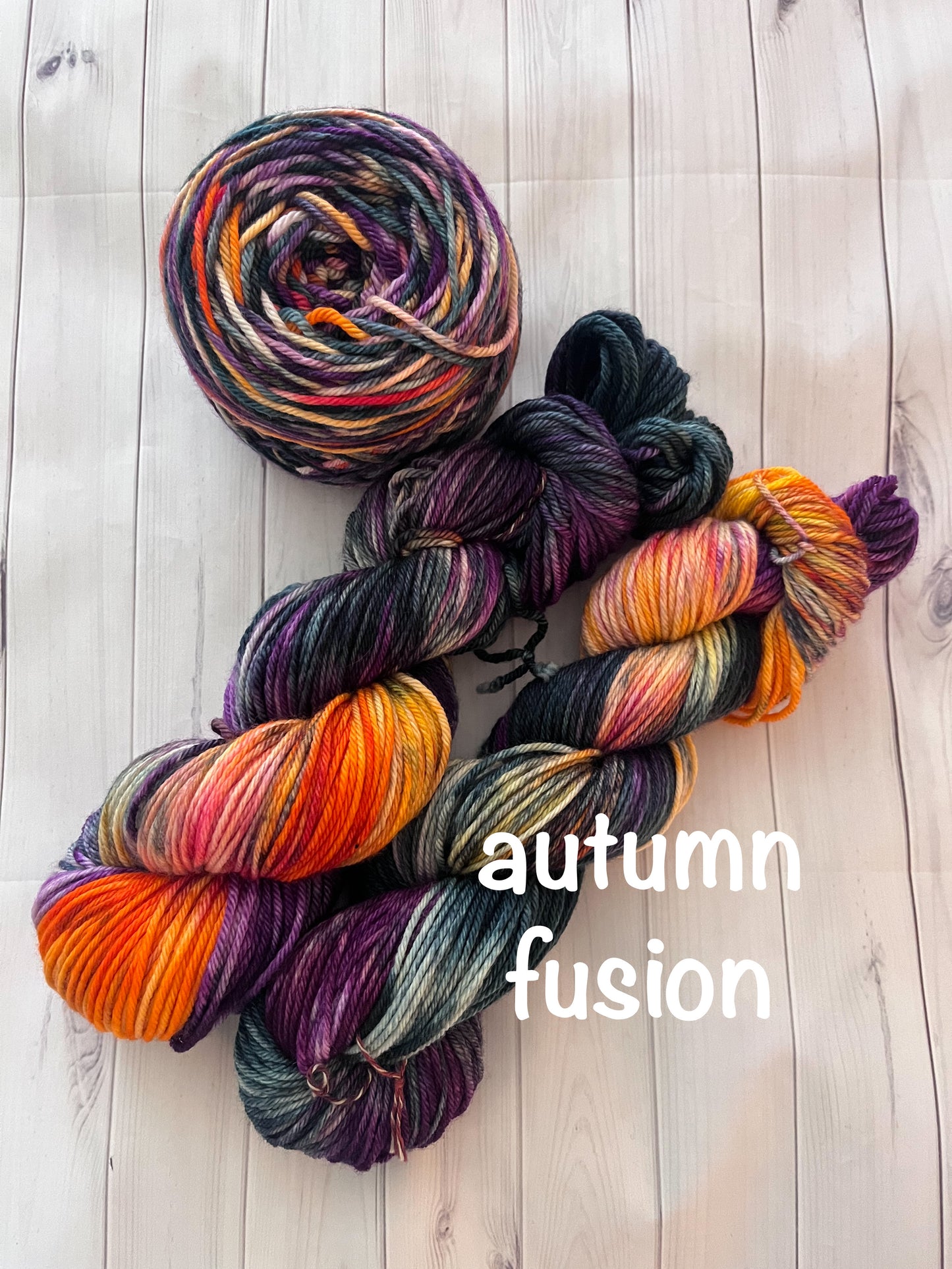 Hand Dyed 100% Superwash Merino Yarn - Autumn Fusion - Sport, DK, Worsted