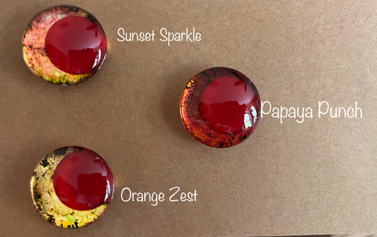 Hand Painted OFF CENTER RED PUPIL Holographic Glitter Sinker Safety Eyes for Crochet Amigurumi Toys 16mm-30mm