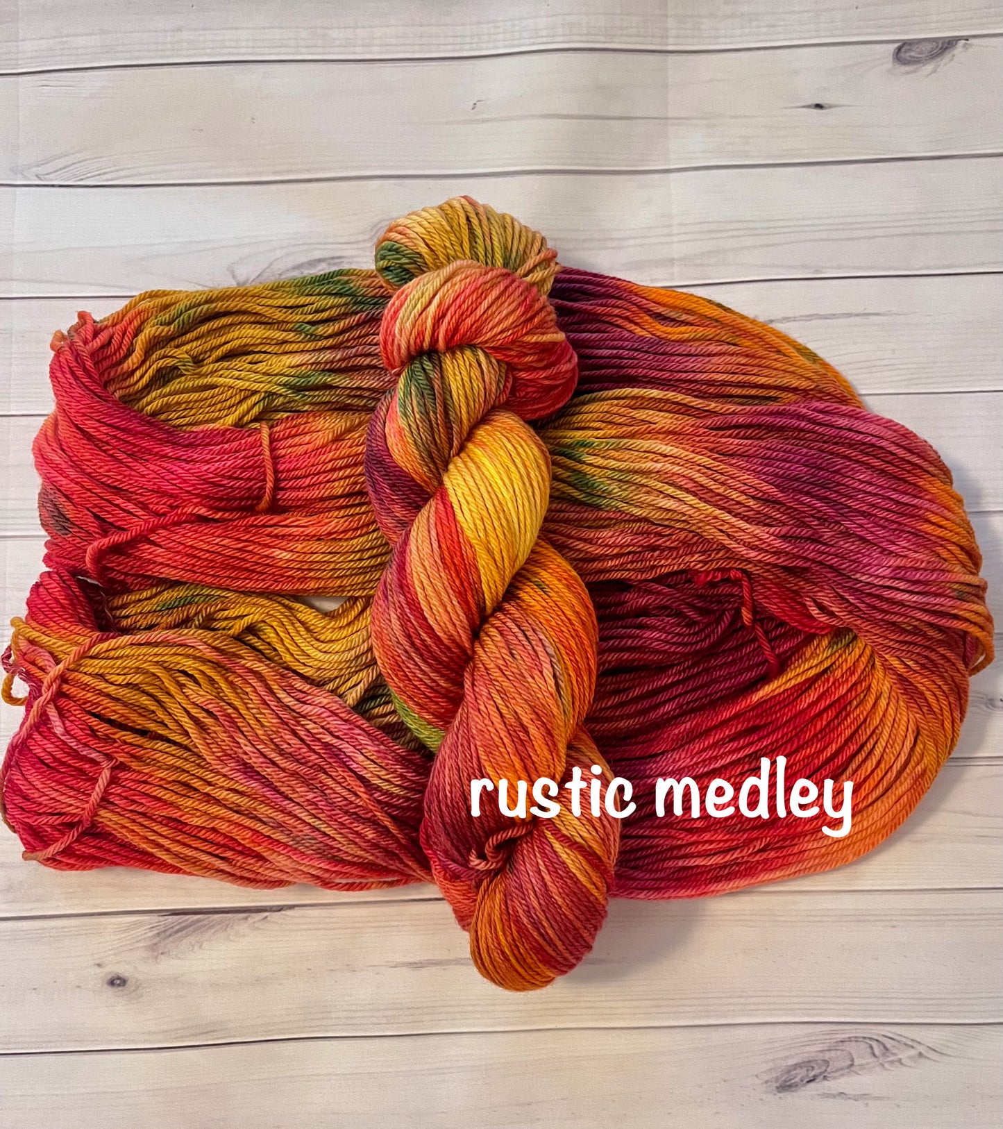 Hand Dyed 100% Superwash Merino Yarn - Rustic Medley - Sport, DK, Worsted