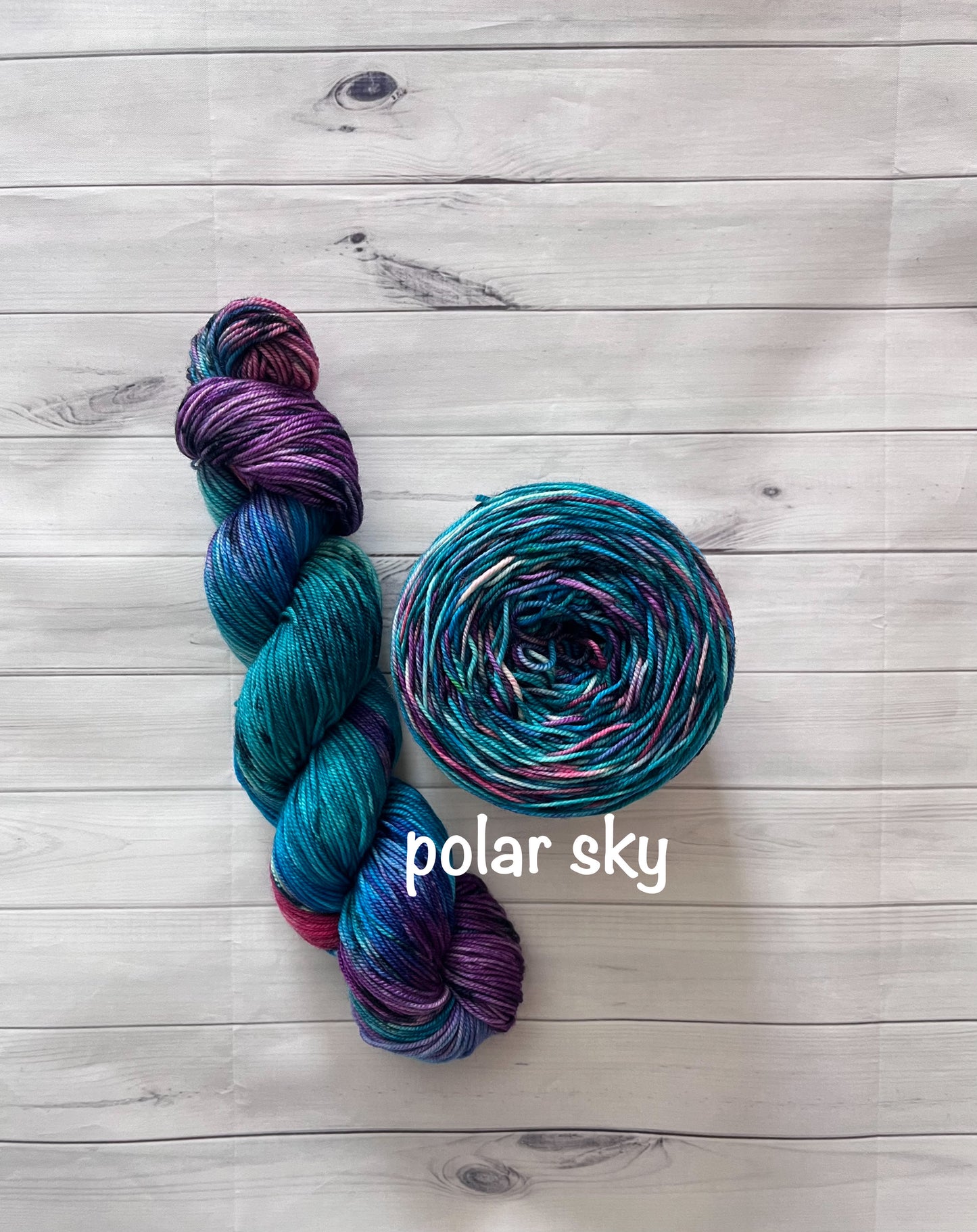 Hand Dyed 100% Superwash Merino Yarn - Polar Sky - Sport, DK, Worsted