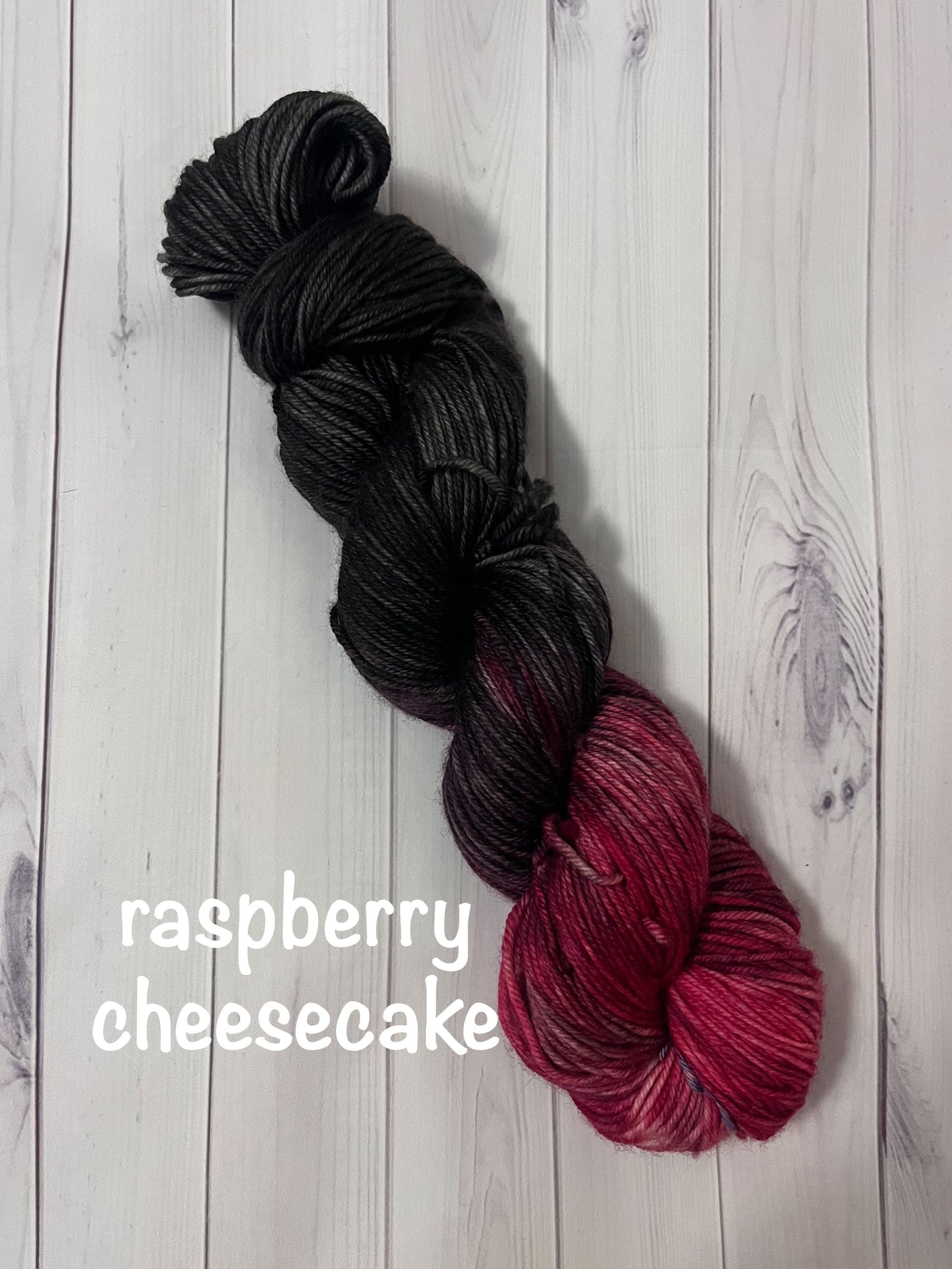 Hand Dyed 100% Superwash Merino Yarn - Raspberry Cheesecake - Sport, DK, Worsted