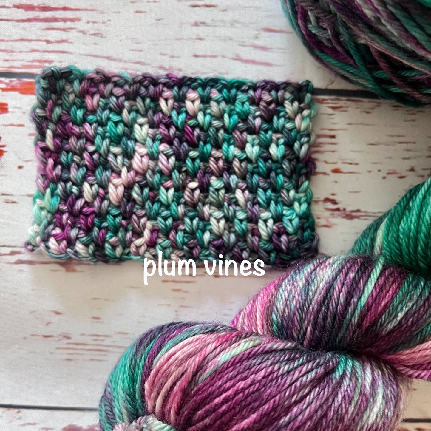 Hand Dyed 100% Superwash Merino Yarn - Plum Vines - Sport, DK, Worsted