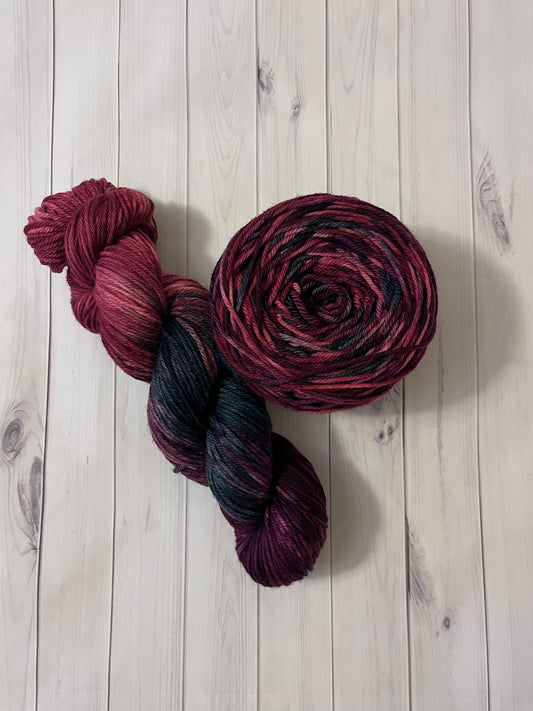 Hand Dyed 100% Superwash Merino Yarn - Midnight Woods- Sport, DK, Worsted