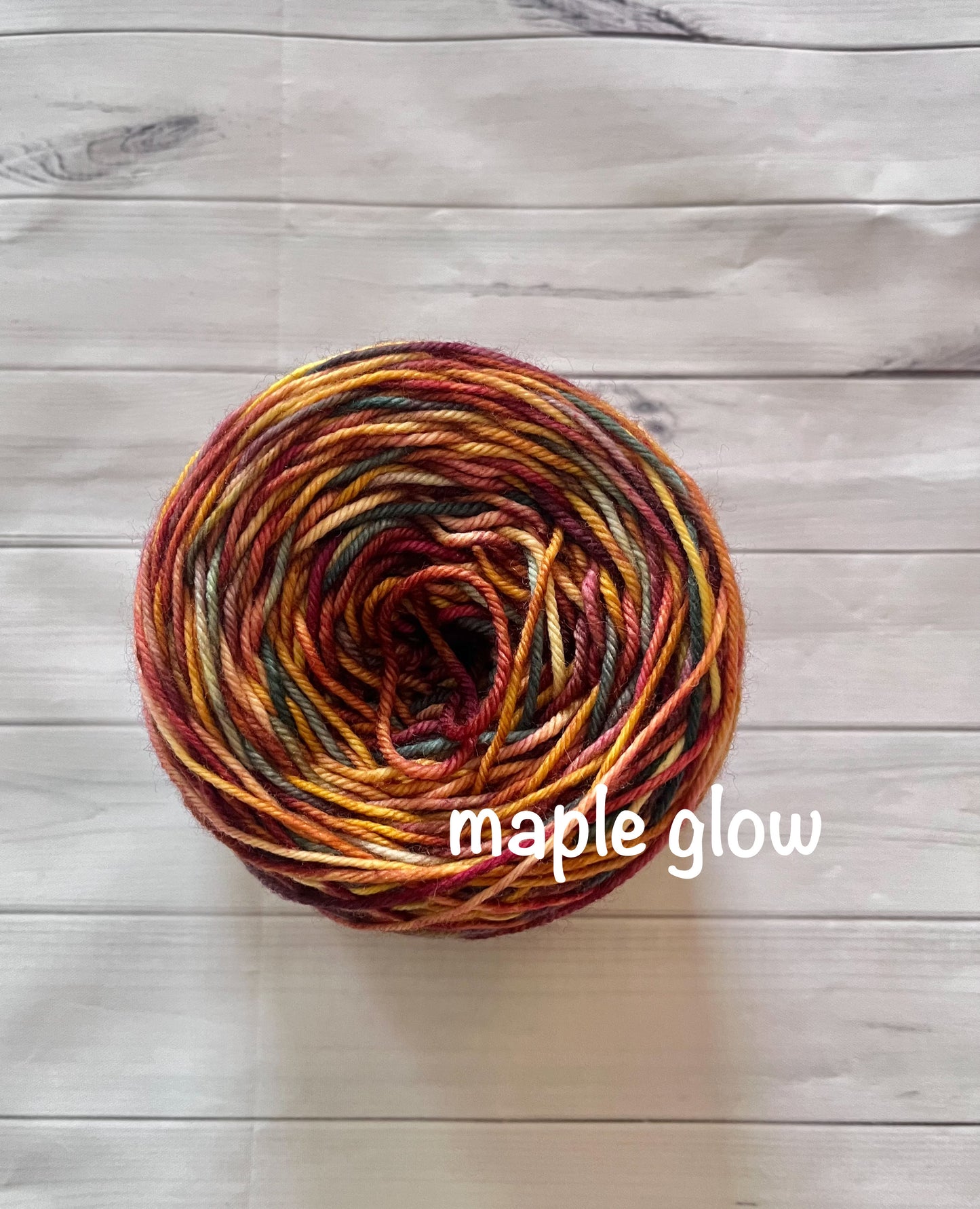 Hand Dyed 100% Superwash Merino Yarn - Maple Glow- Sport, DK, Worsted