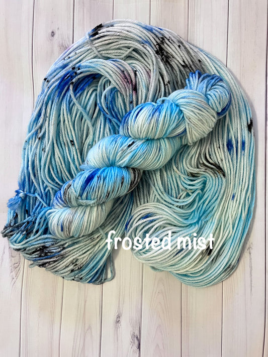 Hand Dyed 100% Superwash Merino Yarn - Frosted Mist - Sport, DK, Worsted