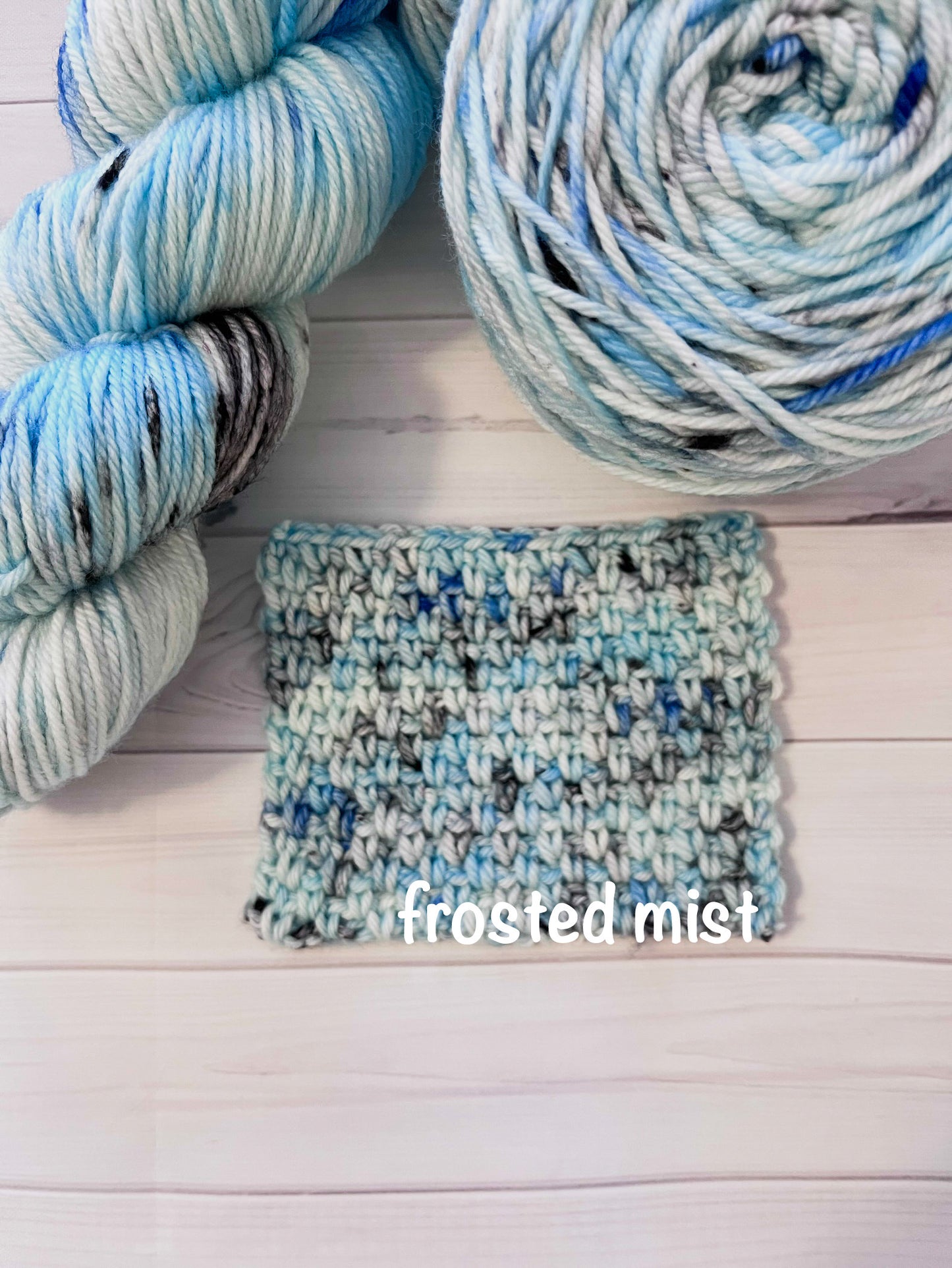 Hand Dyed 100% Superwash Merino Yarn - Frosted Mist - Sport, DK, Worsted